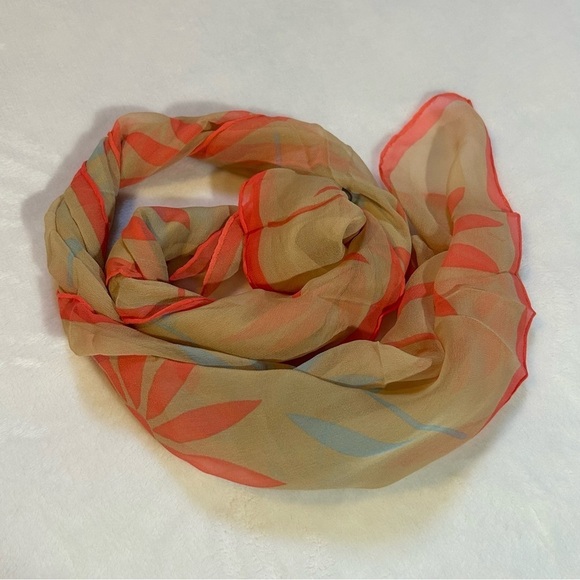 Vintage Glentex Hand Rolled Made in Japan Silk Floral Daisy Scarf - Picture 3 of 9